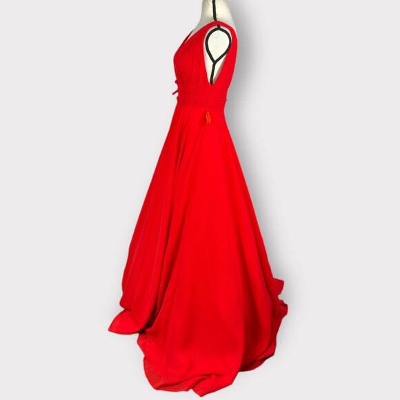 IEENA for Mac Duggal 55379 Red Chiffon A-Line Ballgown Women's Sz 2 NWT - Picture 4 of 10